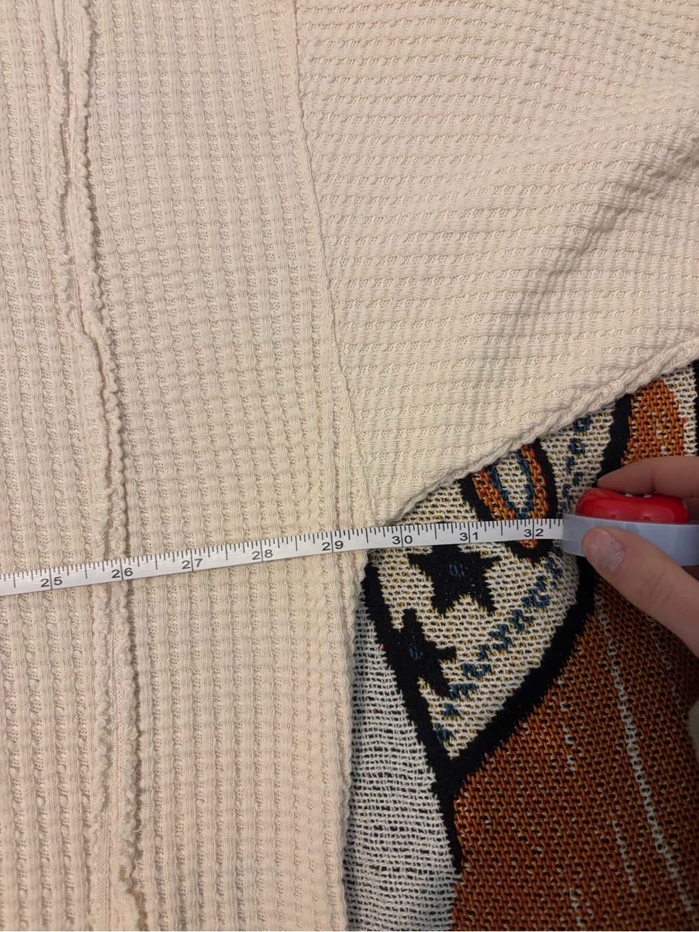 American Eagle Cream Waffle-Knit Pullover - Picture 5 of 9